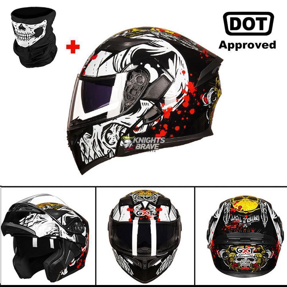 GXT Motorcycle Helmet Dual Lens Motocross Racing Riding Helmet Flip Up Casco Moto Men Capacete Da Motocicleta DOT Certification