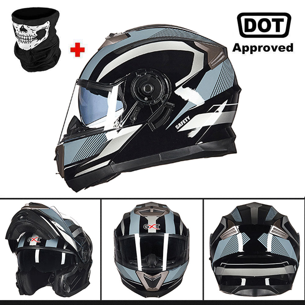 GXT Motorcycle Helmet Dual Lens Motocross Racing Riding Helmet Flip Up Casco Moto Men Capacete Da Motocicleta DOT Certification