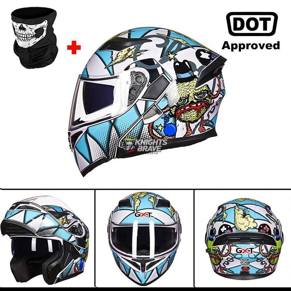 GXT Motorcycle Helmet Dual Lens Motocross Racing Riding Helmet Flip Up Casco Moto Men Capacete Da Motocicleta DOT Certification