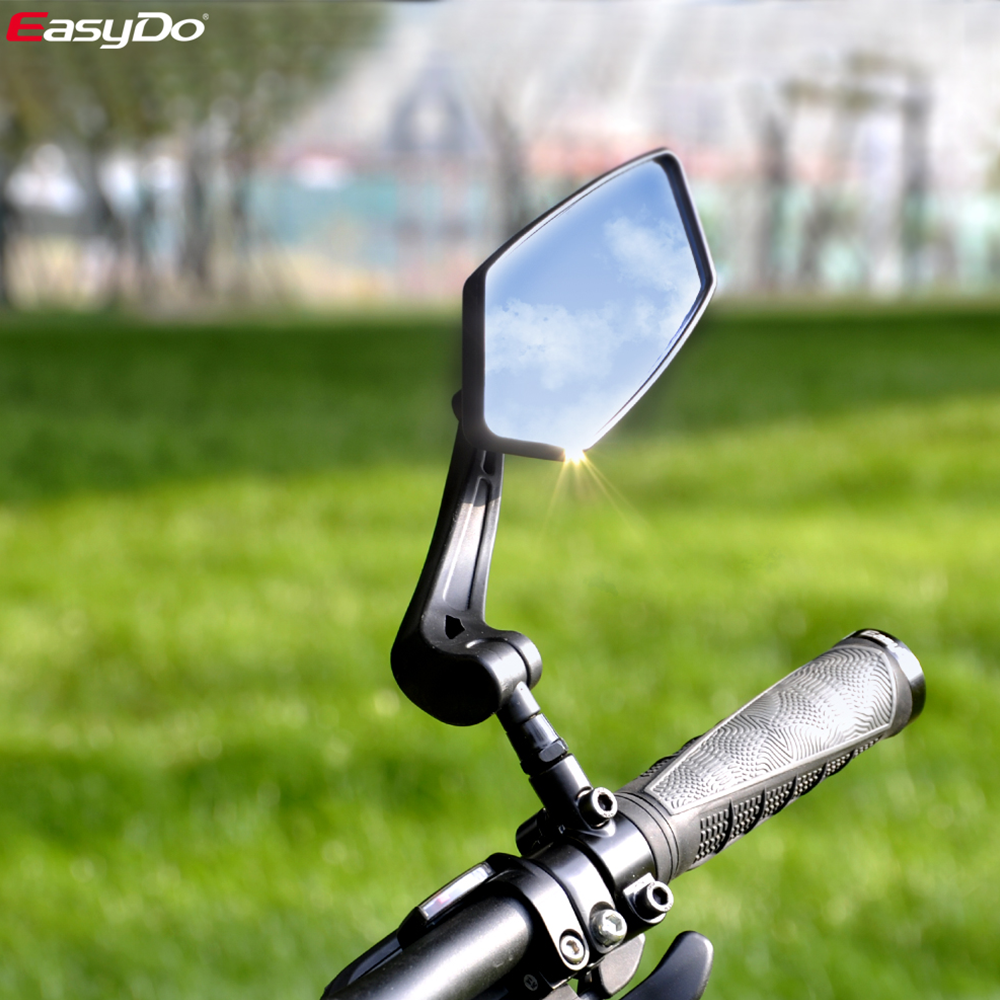 EasyDo Bicycle Handlebar Rear View Mirror Bike Cycling Wide Range Back Sight Reflector Adjustable Left Scooter E Bike Mirror