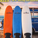 SurfNSpark Soft-Top Surfboard – 7’ & 8’ Beginner Board (Preorder)