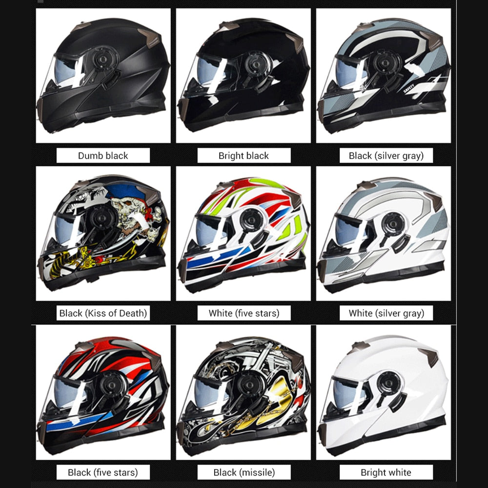 GXT Motorcycle Helmet Dual Lens Motocross Racing Riding Helmet Flip Up Casco Moto Men Capacete Da Motocicleta DOT Certification
