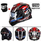 GXT Motorcycle Helmet Dual Lens Motocross Racing Riding Helmet Flip Up Casco Moto Men Capacete Da Motocicleta DOT Certification