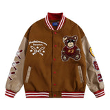 Letter Embroidered Motorcycle Jacket