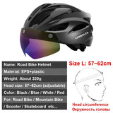 NEWBOLER Cycling Helmet Man Women LED Light Helmet Road Mountain Bike Helmet Removable Lens Riding Bicycle Helmet With Goggles