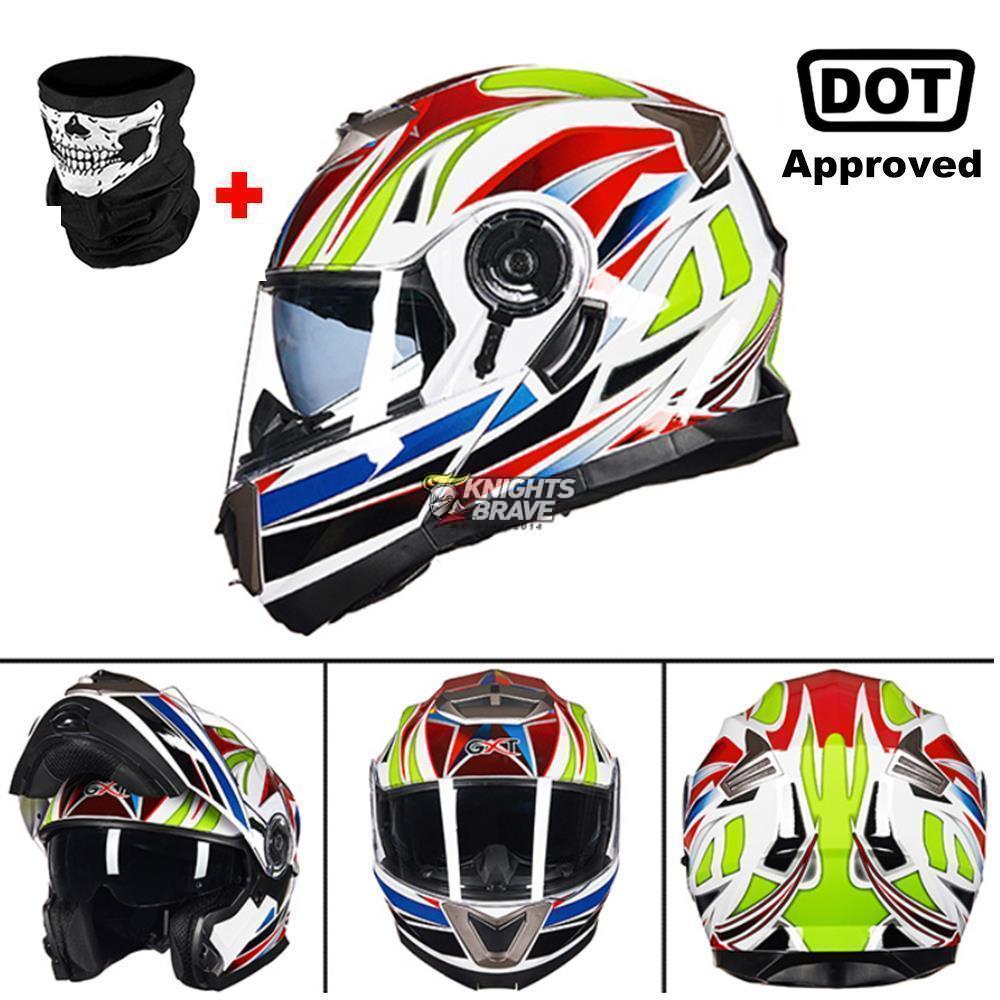 GXT Motorcycle Helmet Dual Lens Motocross Racing Riding Helmet Flip Up Casco Moto Men Capacete Da Motocicleta DOT Certification