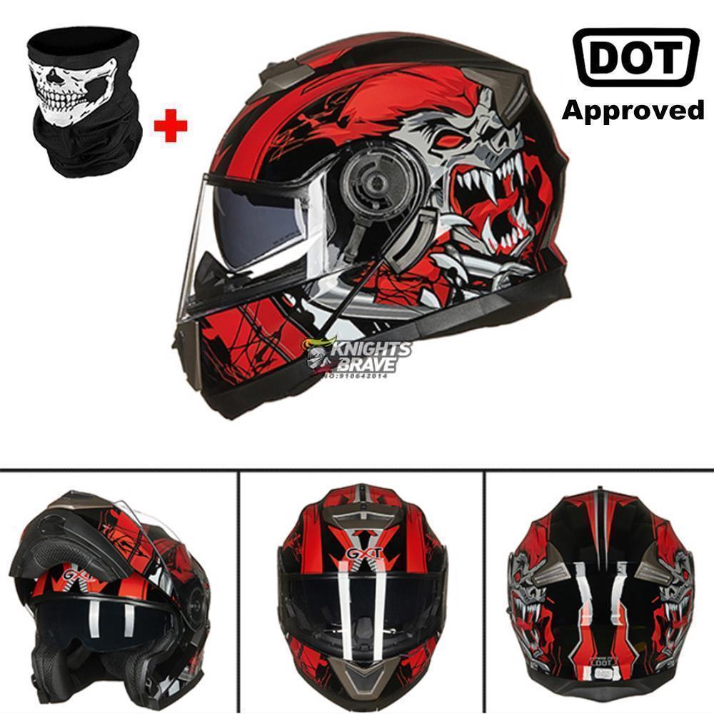 GXT Motorcycle Helmet Dual Lens Motocross Racing Riding Helmet Flip Up Casco Moto Men Capacete Da Motocicleta DOT Certification