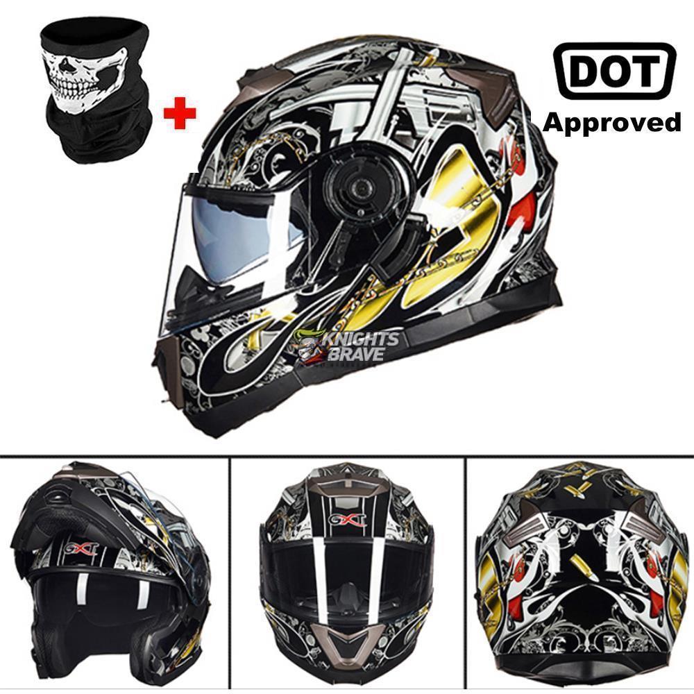 GXT Motorcycle Helmet Dual Lens Motocross Racing Riding Helmet Flip Up Casco Moto Men Capacete Da Motocicleta DOT Certification