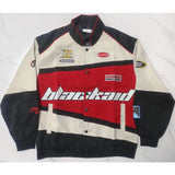 Letter Embroidered Motorcycle Jacket