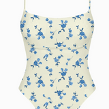 Blue Blossom One Piece – Cream/Blue Floral