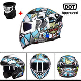 GXT Motorcycle Helmet Dual Lens Motocross Racing Riding Helmet Flip Up Casco Moto Men Capacete Da Motocicleta DOT Certification
