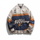 Letter Embroidered Motorcycle Jacket