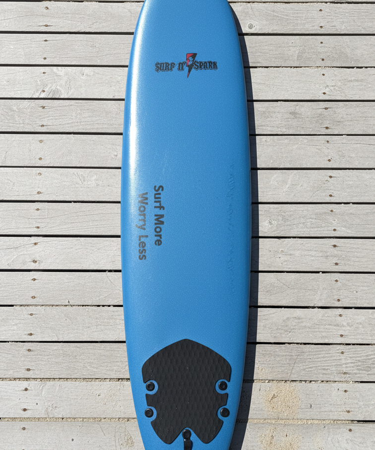 SurfNSpark Soft-Top Surfboard – 7’ & 8’ Beginner Board