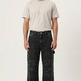 SurfNSpark Wave Stitch Carpenter Jeans — Washed Black — $90