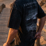 SurfNSpark Ocean Graphic Tee — Washed Black