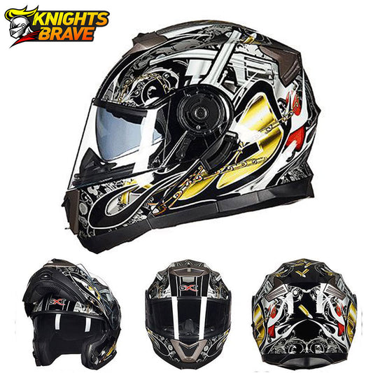 GXT Motorcycle Helmet Dual Lens Motocross Racing Riding Helmet Flip Up Casco Moto Men Capacete Da Motocicleta DOT Certification